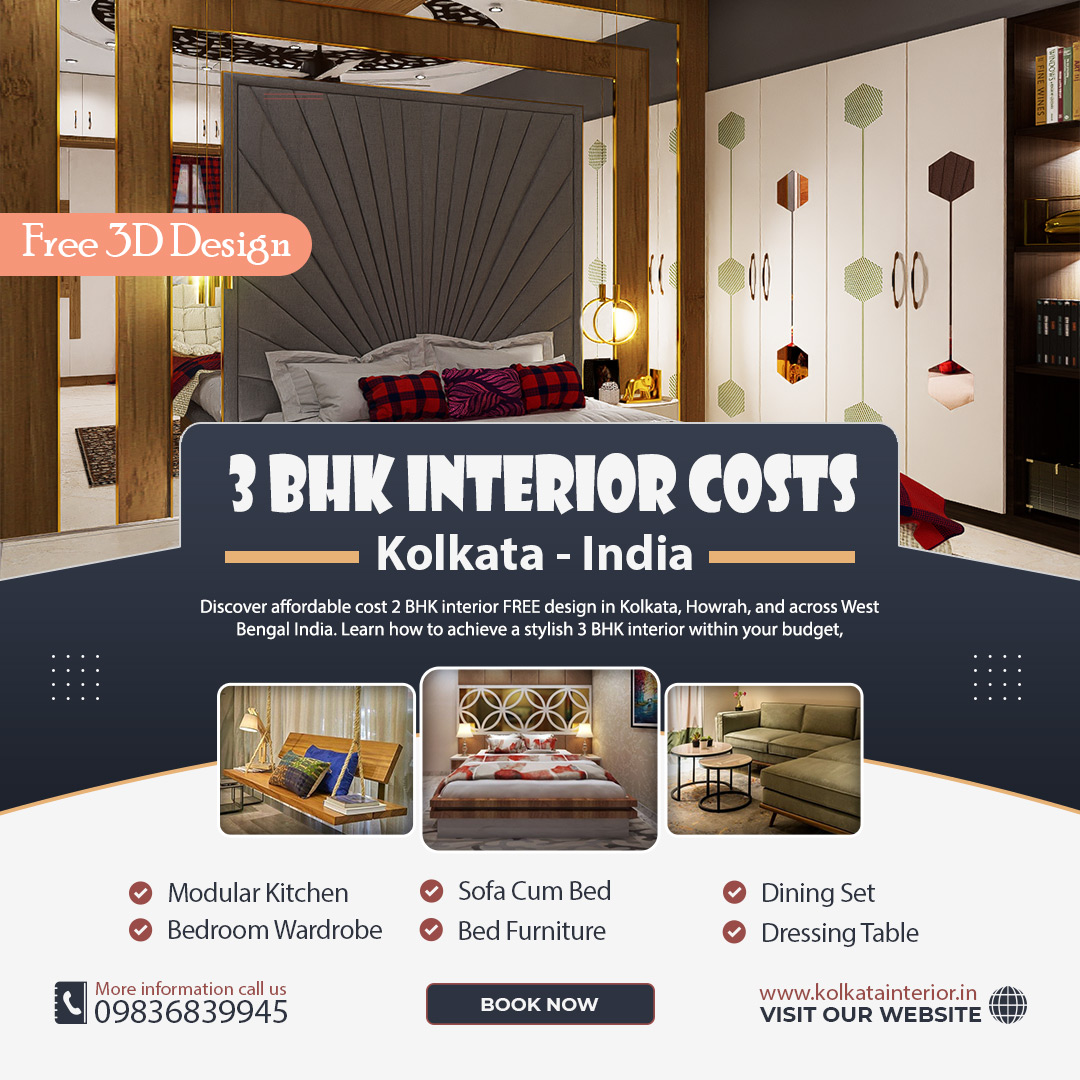 3 bhk interior design cost kolkata