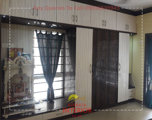 wardrobe with puja unit design ideas new town kolkata