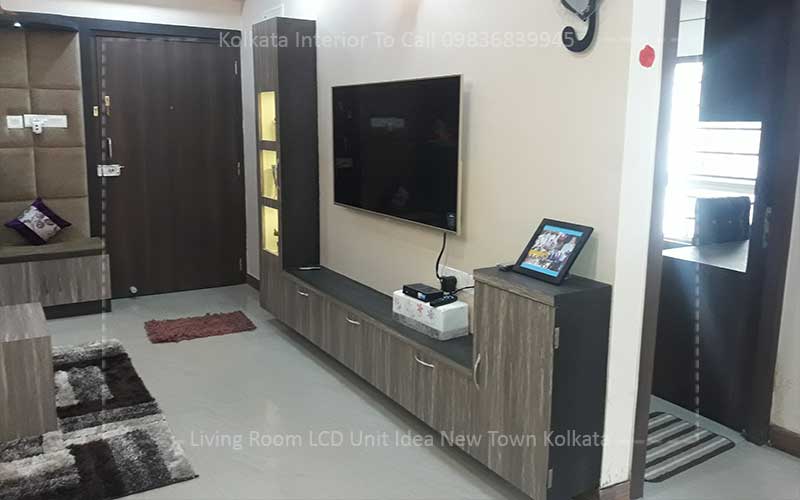 living room LCD unit idea new town kolkata for 3 bhk flat