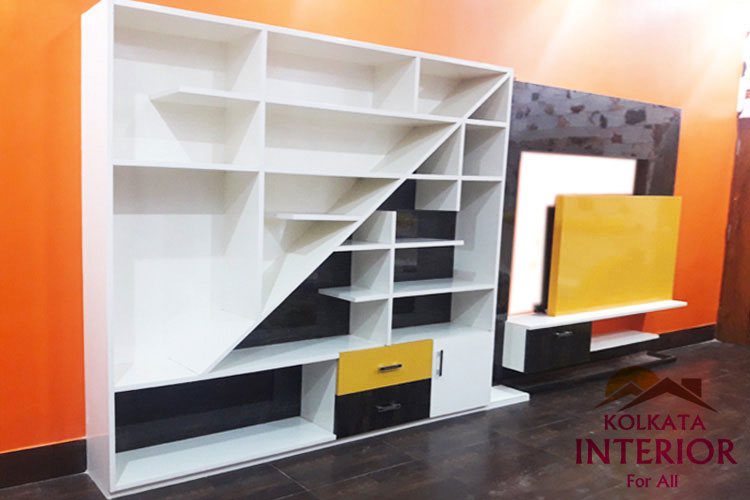 living room lcd unit book selves display unit designing ideas howrah
